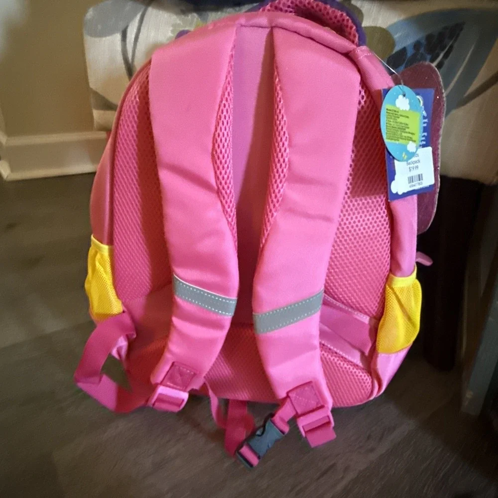 Butterfly Kids Backpack with Striped Design and Glitter Wings
